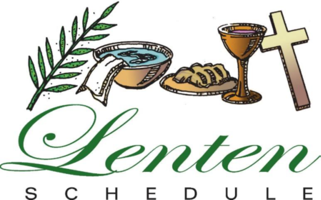 Lenten schedule graphic